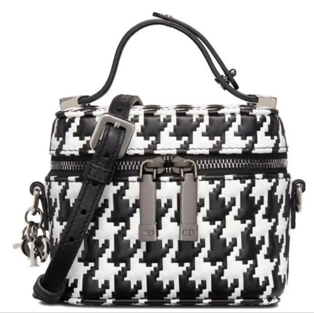 Like NEW! LADY DIOR Houndstooth Bag Micro Lady Dior Vanity Case - Picture 3 of 16
